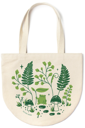 Fern Frog Rounded Canvas Tote Bag